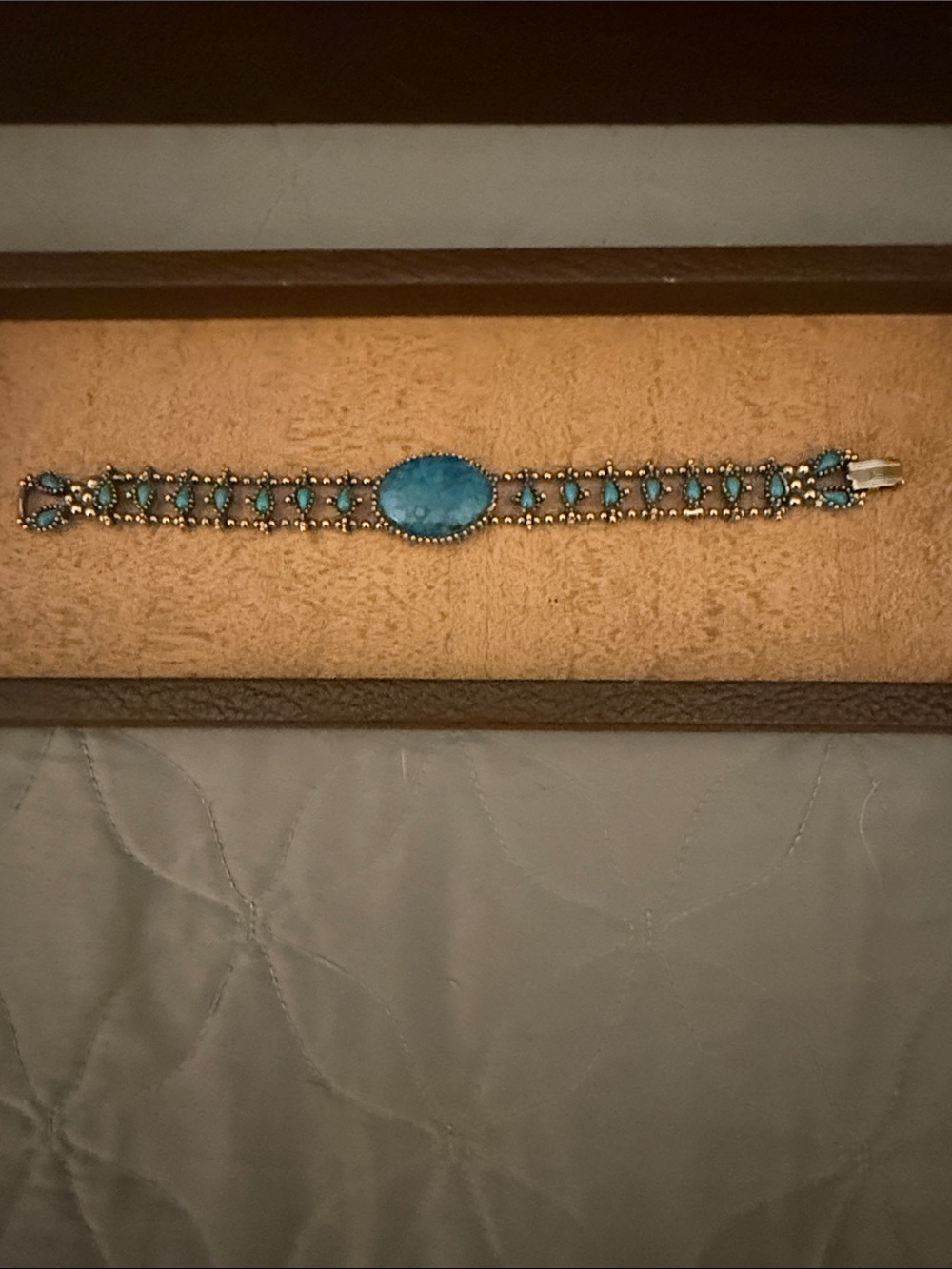 Turquoise Stone Gold-Tone Bracelet - Women Jewelry